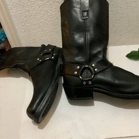 Durango Mens Biker Boot Black 11" Harness, Black, Size 10EE - Picture 6 of 13